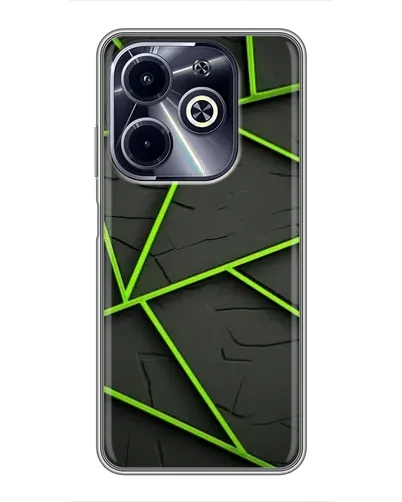 Чехол для Infinix Hot 40i с картинкой «Зеленые геометрические линии»