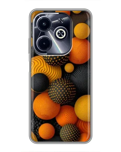 Чехол для Infinix Hot 40i с картинкой «Объемные оранжевые сферы»