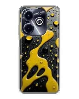 Чехол для Infinix Hot 40i с картинкой «Жидкое желтое золото»