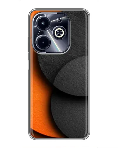 Чехол для Infinix Hot 40i с картинкой «Геометрия оранжевых кругов»