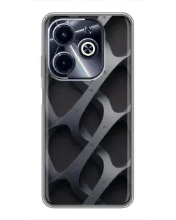 Чехол для Infinix Hot 40i с картинкой «Объемное серое плетение»