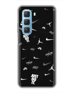 Чохол для Infinix Hot 50 5G з картинкою «Nike Black Pattern»
