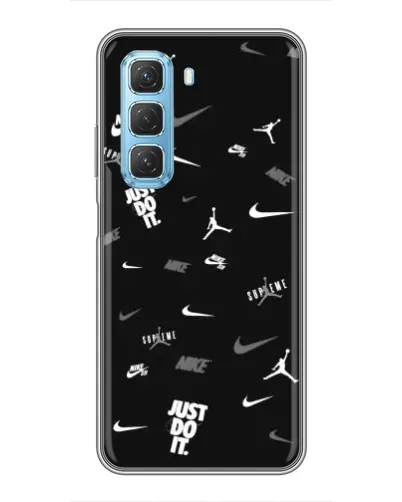 Чохол для Infinix Hot 50 5G з картинкою «Nike Black Pattern» Чохол для Infinix Hot 50 5G з картинкою «Nike Black Pattern»