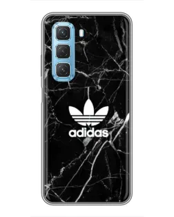 Чехол для Infinix Hot 50 5G с картинкой «Белый мрамор Adidas»