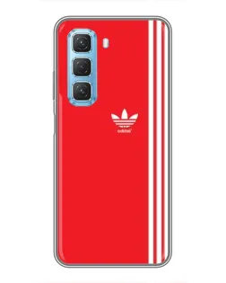 Чехол для Infinix Hot 50 5G с картинкой «Красный минимализм Adidas»