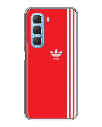 Чехол для Infinix Hot 50 5G с картинкой «Красный минимализм Adidas»