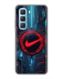 Чехол для Infinix Hot 50 5G с картинкой «Техногенный стиль Nike»