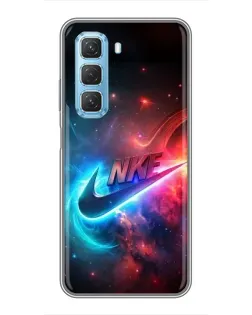 Чехол для Infinix Hot 50 5G с картинкой «Огненный логотип Nike»