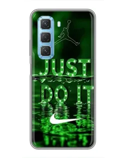 Чехол для Infinix Hot 50 5G с картинкой «Зеленый неоновый Nike»