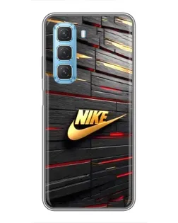 Чехол для Infinix Hot 50 5G с картинкой «Золотой Nike на металле»