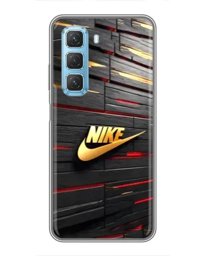 Чехол для Infinix Hot 50 5G с картинкой «Золотой Nike на металле»