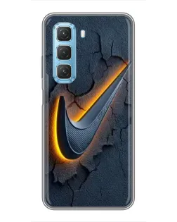 Чехол для Infinix Hot 50 5G с картинкой «Объемный логотип Найк»