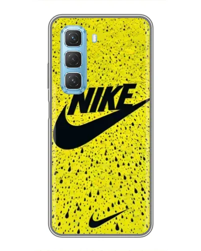Чехол для Infinix Hot 50 5G с картинкой «Желтый текстурный Nike»