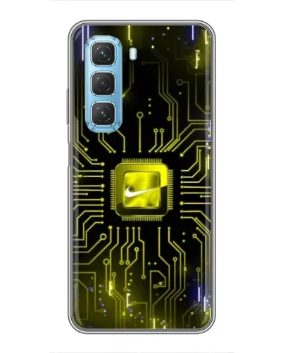 Чехол для Infinix Hot 50 5G с картинкой «Nike — золотая искра»