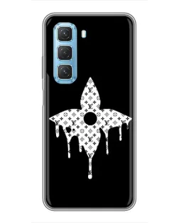 Чехол для Infinix Hot 50 5G с картинкой «Цветочная монограмма»