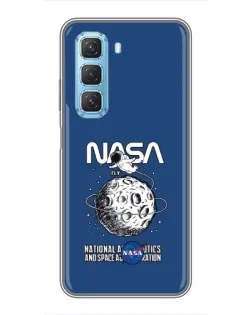 Чехол для Infinix Hot 50 5G с картинкой «NASA — лунная миссия»