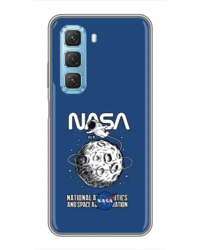 Чехол для Infinix Hot 50 5G с картинкой «NASA — лунная миссия»