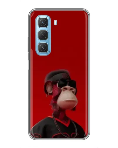 Чехол для Infinix Hot 50 5G с картинкой «Bored Ape в красном»