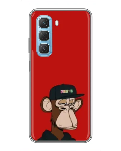 Чехол для Infinix Hot 50 5G с картинкой «Bored Ape — красный фон»