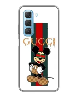 Чохол для Infinix Hot 50 5G з картинкою «Міккі Маус Gucci — смуги»