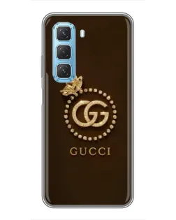 Чохол для Infinix Hot 50 5G з картинкою «Gucci — золотий метелик»