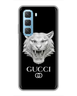 Чехол для Infinix Hot 50 5G с картинкой «Gucci — серебряный лев» Чехол для Infinix Hot 50 5G с картинкой «Gucci — серебряный лев»