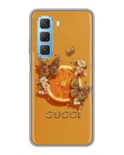 Чехол для Infinix Hot 50 5G с картинкой «Gucci — золотые бабочки» Чехол для Infinix Hot 50 5G с картинкой «Gucci — золотые бабочки»