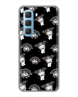 Чехол для Infinix Hot 50 5G с картинкой «Черный паттерн Kuromi»