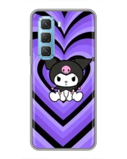 Чехол для Infinix Hot 50 5G с картинкой «Kuromi и фиолетовые сердца»