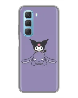 Чехол для Infinix Hot 50 5G с картинкой «Kuromi на лиловом фоне»