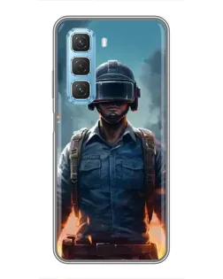 Чехол для Infinix Hot 50 5G с картинкой «PUBG — реалистичный герой»