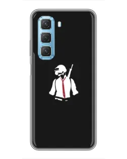 Чехол для Infinix Hot 50 5G с картинкой «PUBG — силуэт воина»