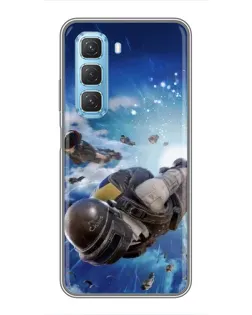 Чехол для Infinix Hot 50 5G с картинкой «Десант PUBG — прыжок»