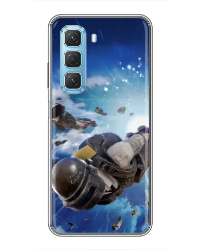 Чехол для Infinix Hot 50 5G с картинкой «Десант PUBG — прыжок»