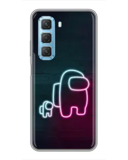 Чехол для Infinix Hot 50 5G с картинкой «Among Us неон-арт»