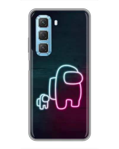 Чехол для Infinix Hot 50 5G с картинкой «Among Us неон-арт»