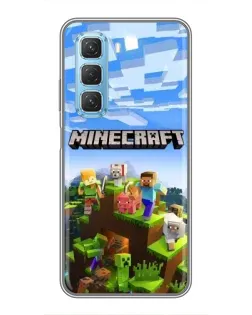 Чехол для Infinix Hot 50 5G с картинкой «Minecraft классический мир»