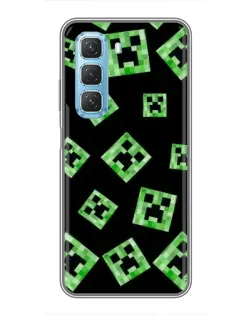 Чехол для Infinix Hot 50 5G с картинкой «Паттерн с криперами»