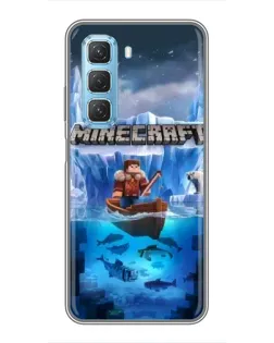 Чехол для Infinix Hot 50 5G с картинкой «Minecraft ледяной мир»
