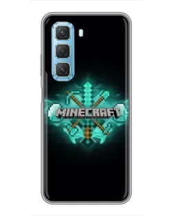 Чехол для Infinix Hot 50 5G с картинкой «Minecraft Diamond лого»