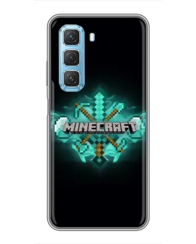 Чехол для Infinix Hot 50 5G с картинкой «Minecraft Diamond лого» Чехол для Infinix Hot 50 5G с картинкой «Minecraft Diamond лого»