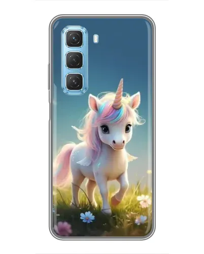 Чехол для Infinix Hot 50 5G с картинкой «Единорог на поляне»