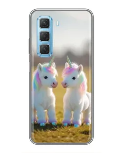Чехол для Infinix Hot 50 5G с картинкой «Пара единорогов»