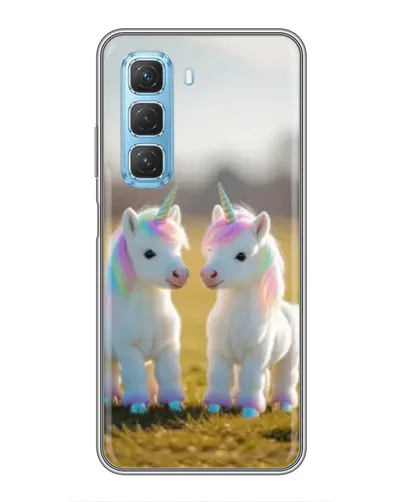 Чехол для Infinix Hot 50 5G с картинкой «Пара единорогов»