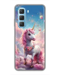 Чехол для Infinix Hot 50 5G с картинкой «Единорог среди облаков»