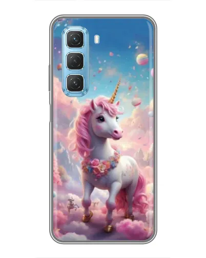 Чехол для Infinix Hot 50 5G с картинкой «Единорог среди облаков»