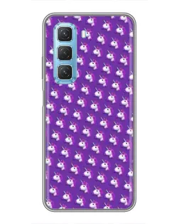 Чехол для Infinix Hot 50 5G с картинкой «Единороги на фиолетовом»