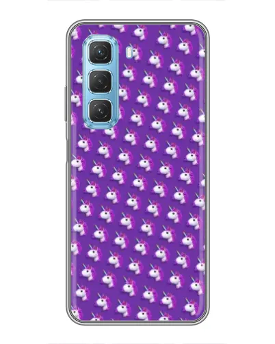 Чехол для Infinix Hot 50 5G с картинкой «Единороги на фиолетовом»