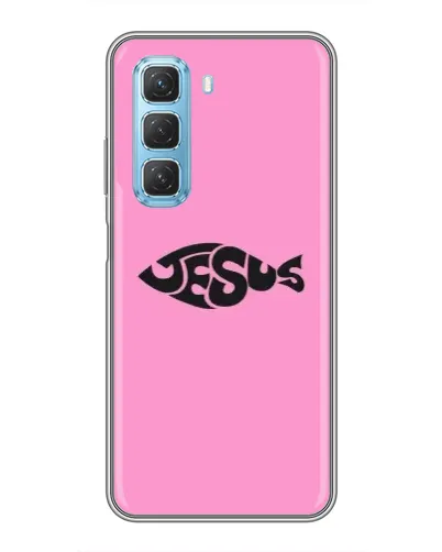 Чехол для Infinix Hot 50 5G с картинкой «Розовый символ  Jesus»