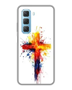 Чехол для Infinix Hot 50 5G с картинкой «Акварельный крест»
